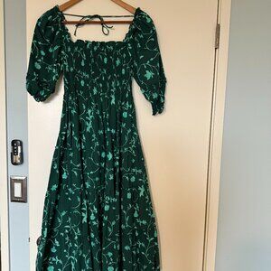 Hill House Emerald Floral Midi Dress